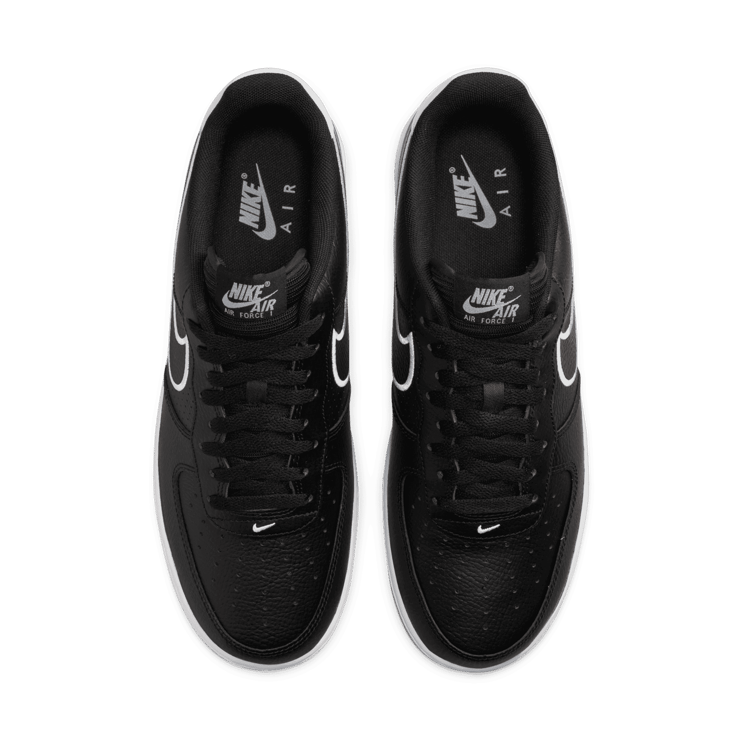 Nike Air Force 1 '07 Low Embroidered Swoosh Black White Angle 1