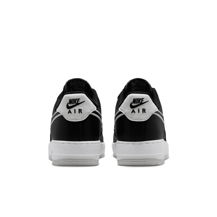Nike Air Force 1 '07 Low Embroidered Swoosh Black White Angle 3