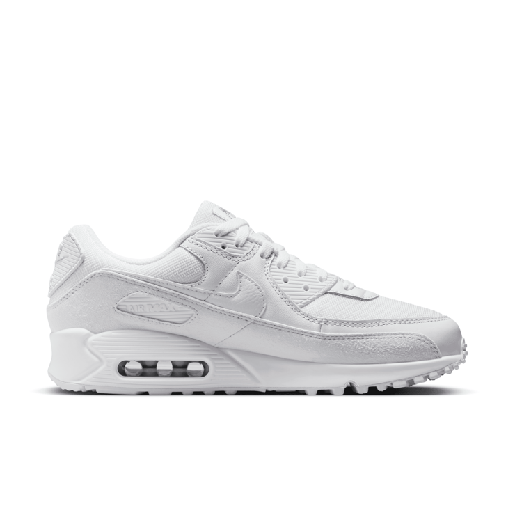 Nike Air Max 90 Premium White Metallic Silver Angle 1