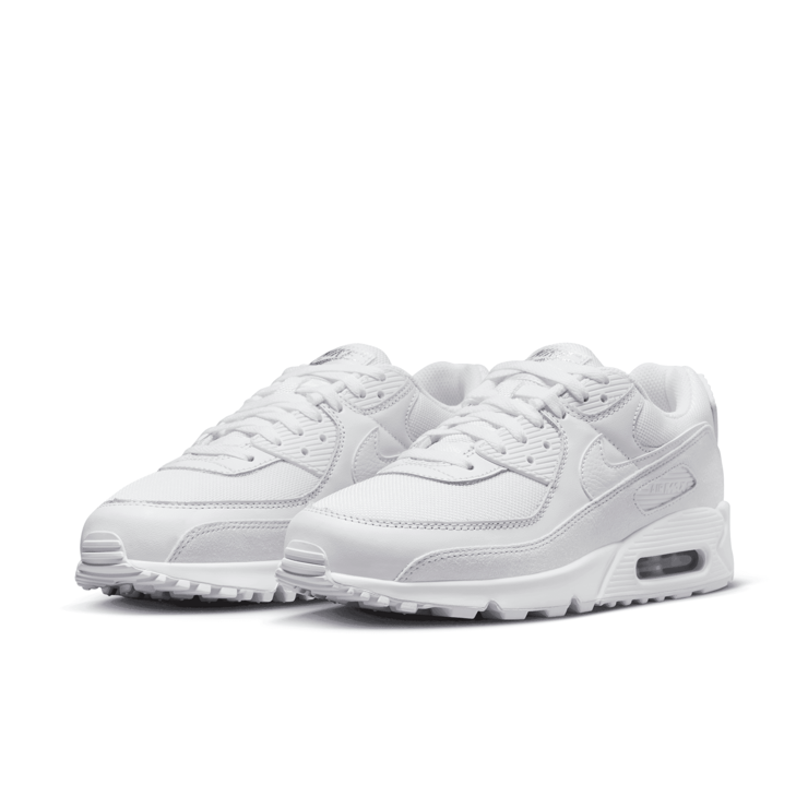 Nike Air Max 90 Premium White Metallic Silver Angle 3