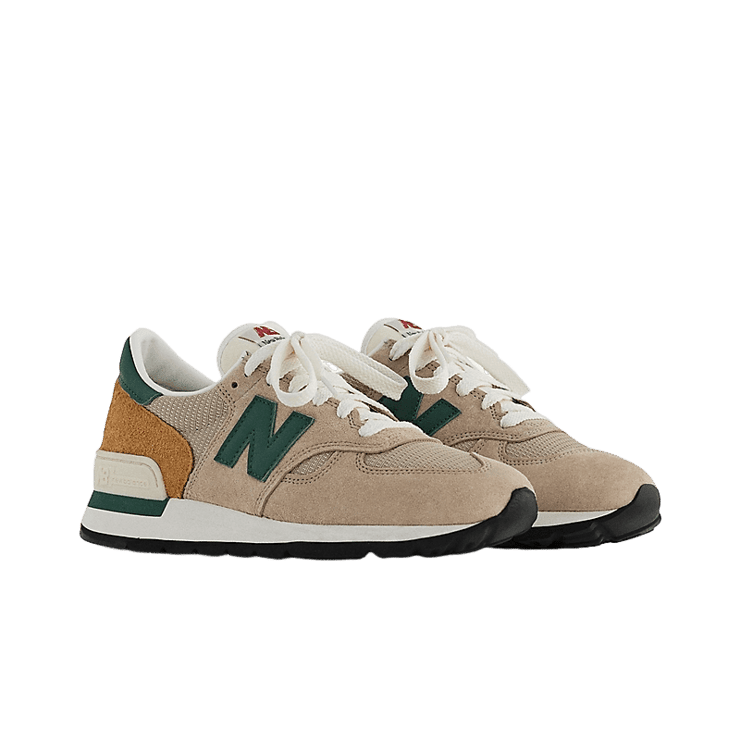 New Balance 990 Made In USA Teddy Santis Tan Green Angle 2