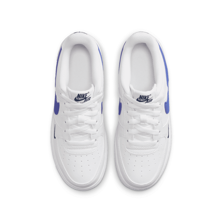 Nike Air Force 1 Low White Game Royal Midnight Navy (GS) Angle 1