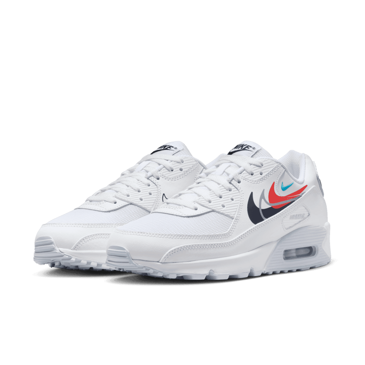 Nike Air Max 90 Quadruple Swoosh White Angle 3