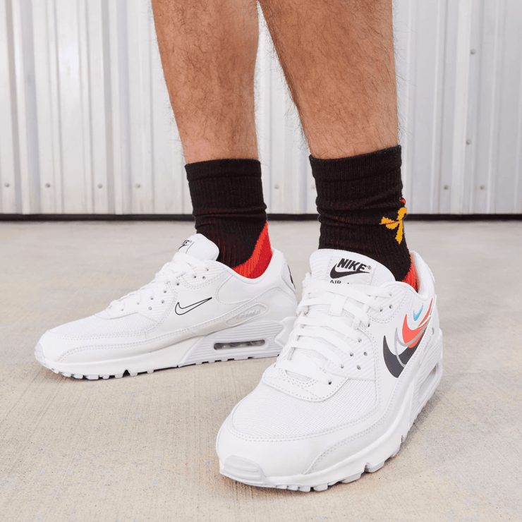 Nike Air Max 90 Quadruple Swoosh White Angle 8