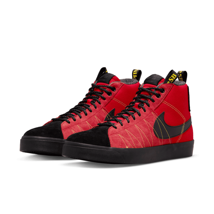 Nike SB Zoom Blazer Mid PRM Acclimate Black Red Angle 2