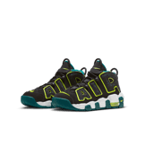 Nike Air More Uptempo Black Volt Geode Teal (GS) Angle 2