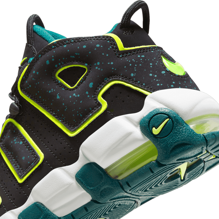 Nike Air More Uptempo Black Volt Geode Teal (GS) Angle 5