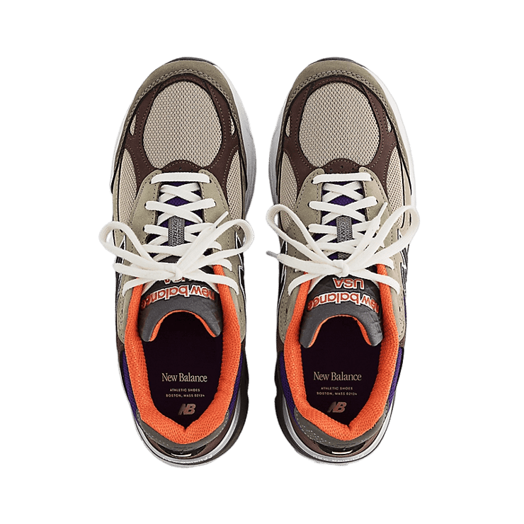 New Balance 990v3 Made In USA By Teddy Santis Khaki Orange Angle 0