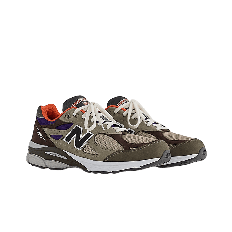 New Balance 990v3 Made In USA By Teddy Santis Khaki Orange Angle 2
