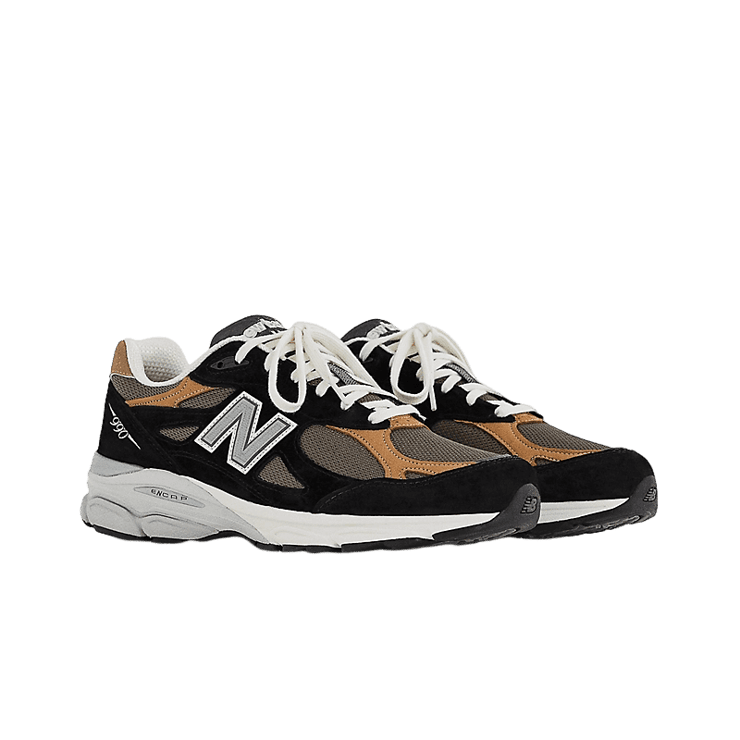 New Balance 990v3 Made In USA By Teddy Santis Black Brown Angle 2