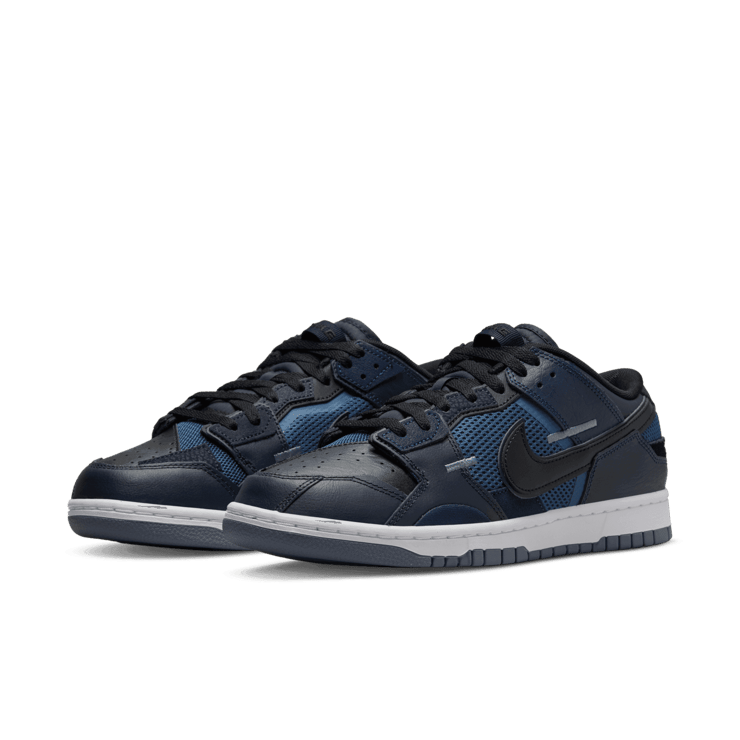 Nike Dunk Low Scrap Black Navy Angle 2