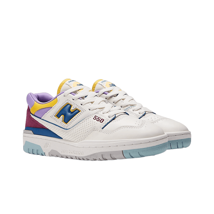 New Balance 550 White Multi-Color (W) Angle 2