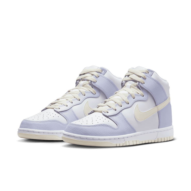 Nike Dunk High White Coconut Milk Oxygen Purple (W) Angle 2