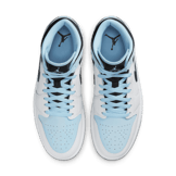 Air Jordan 1 Mid SE White Ice Blue Black Angle 1