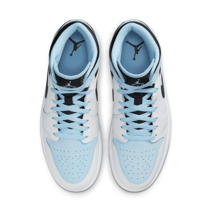 Air Jordan 1 Mid SE White Ice Blue Black Angle 1