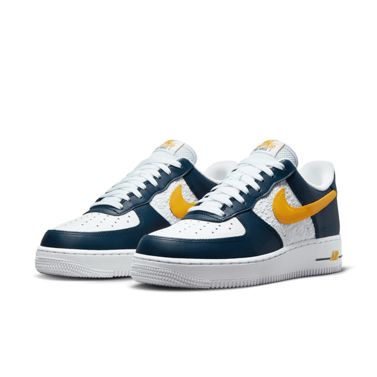 Nike Air Force 1 Low EMB Dark Obsidian University Gold Angle 2