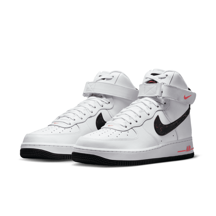 Nike Air Force 1 High White Black Bright Crimson Angle 2