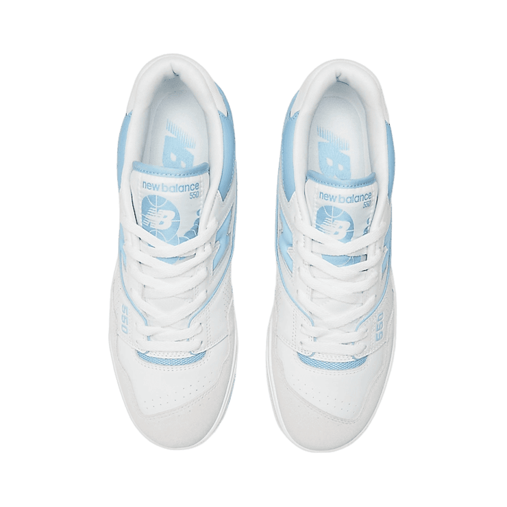 New Balance 550 White University Blue Grey Toe Angle 1