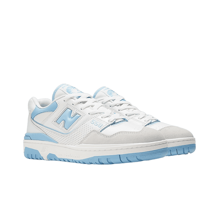 New Balance 550 White University Blue Grey Toe Angle 2