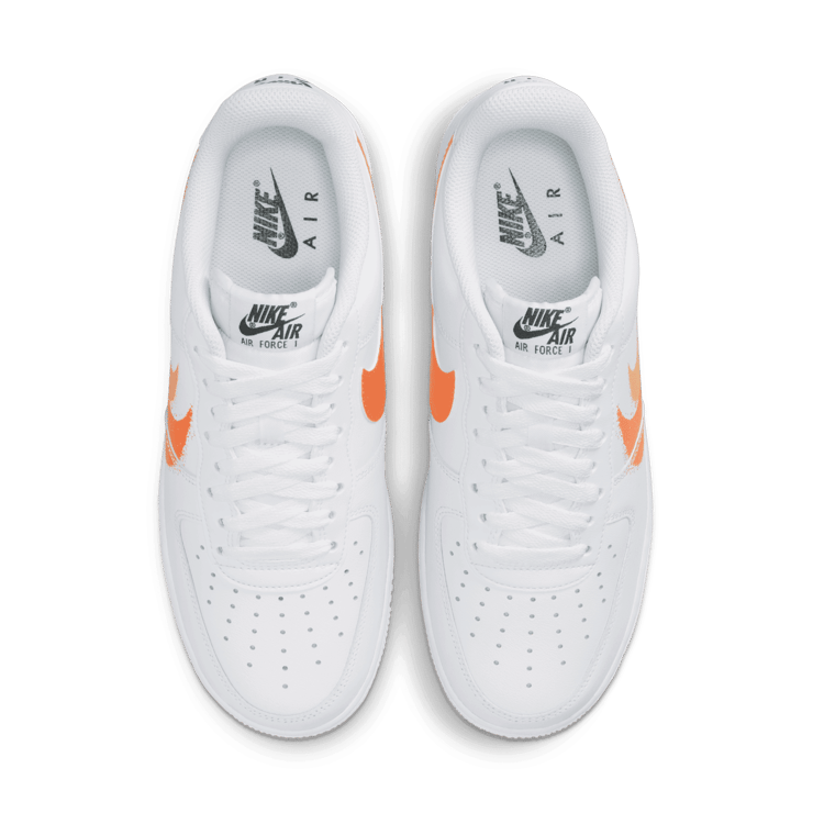 Nike Air Force 1 Low Spray Paint Swoosh White Orange Angle 1