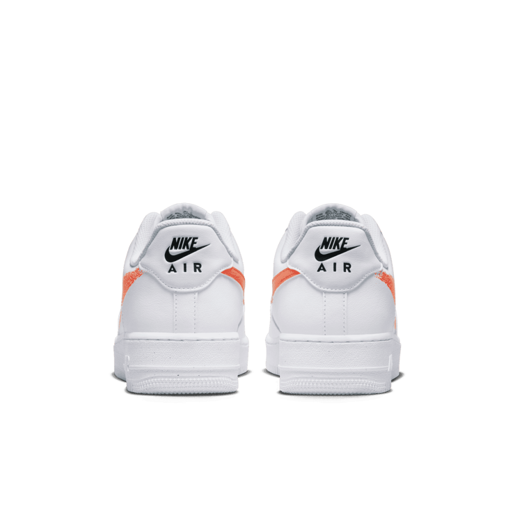 Nike Air Force 1 Low Spray Paint Swoosh White Orange Angle 3
