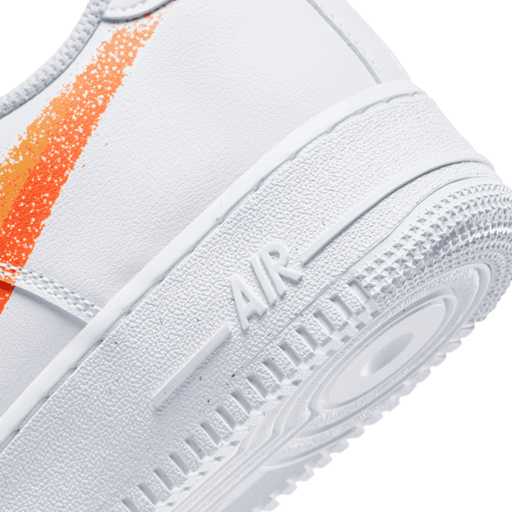 Nike Air Force 1 Low Spray Paint Swoosh White Orange Angle 5