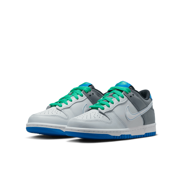 Nike Dunk Low Grey Blue Green (GS) Angle 2