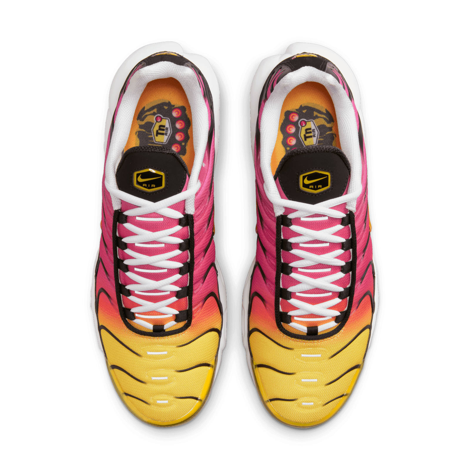 nike air max plus yellow and pink