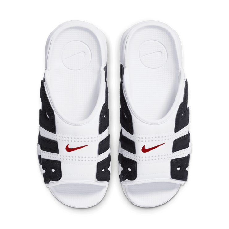 Nike Air More Uptempo Slide White Varsity Red Black Angle 1