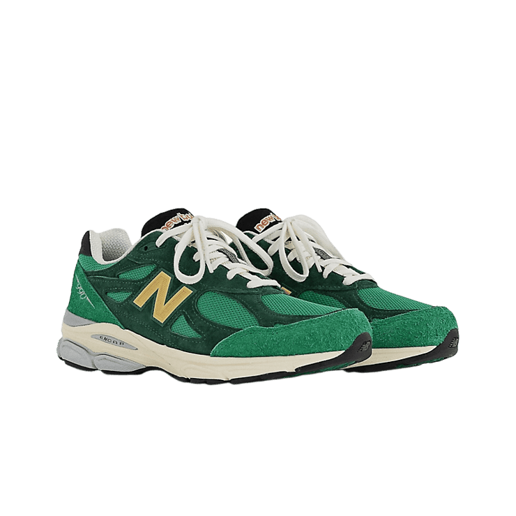 New Balance 990v3 Made In USA Green Yellow Angle 2