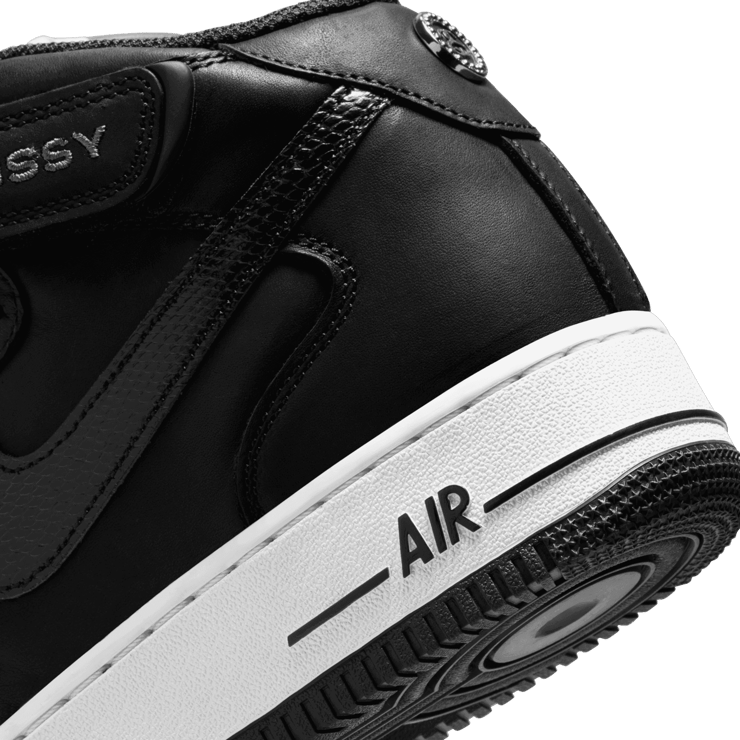 Nike Air Force 1 Mid Stussy Black White Angle 5