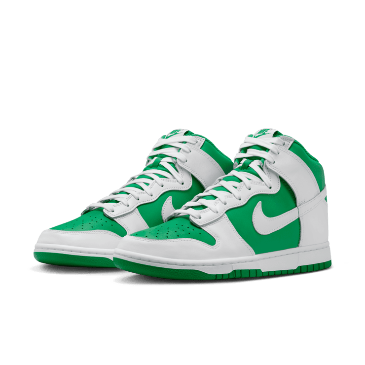 Nike Dunk High Pine Green White Angle 2