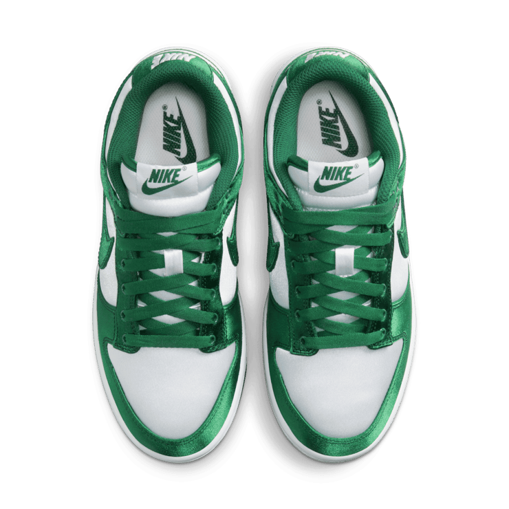 Nike Dunk Low Satin White Team Green (W) Angle 1