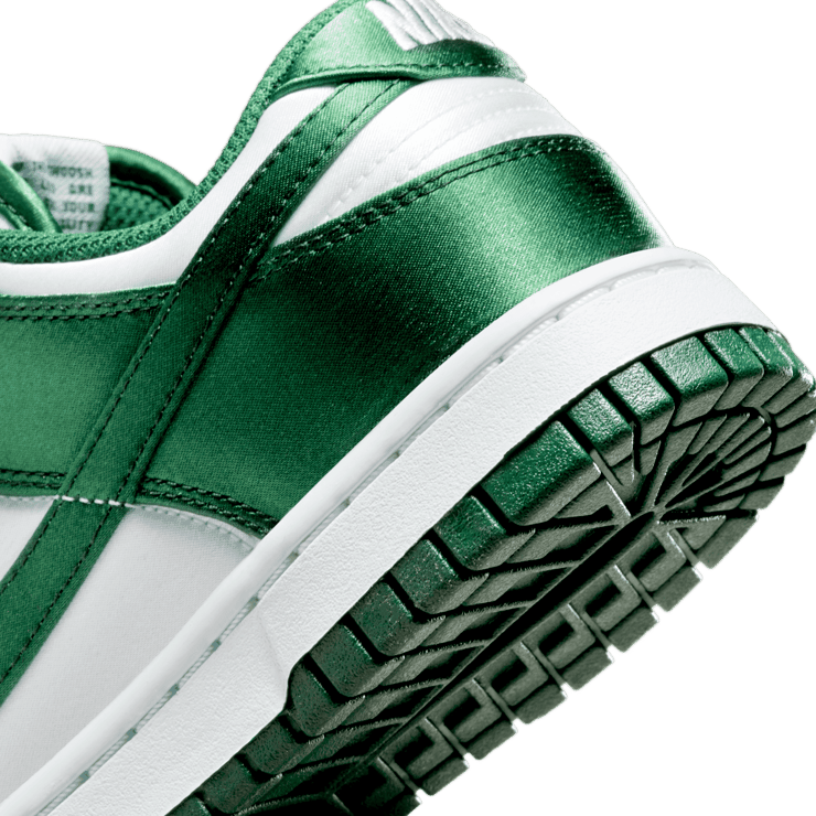 Nike Dunk Low Satin White Team Green (W) Angle 5