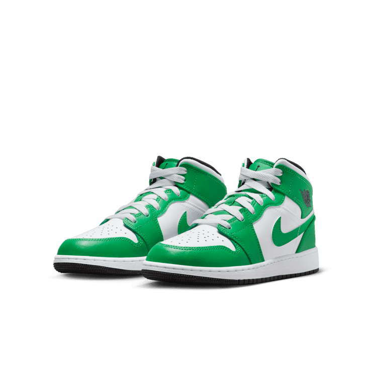 Air Jordan 1 Mid Lucky Green (GS) Angle 2