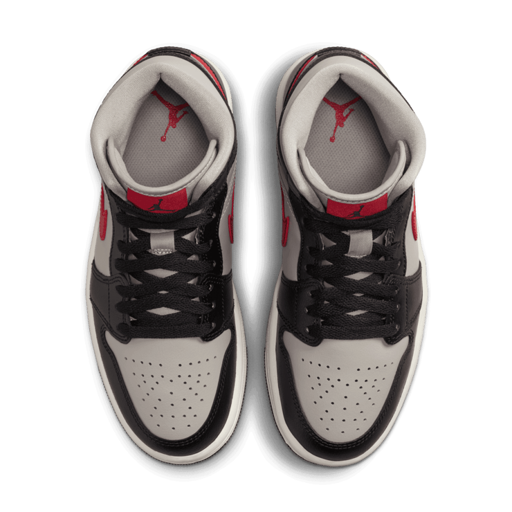 Air Jordan 1 Mid Black Gym Red College Grey (W) Angle 1