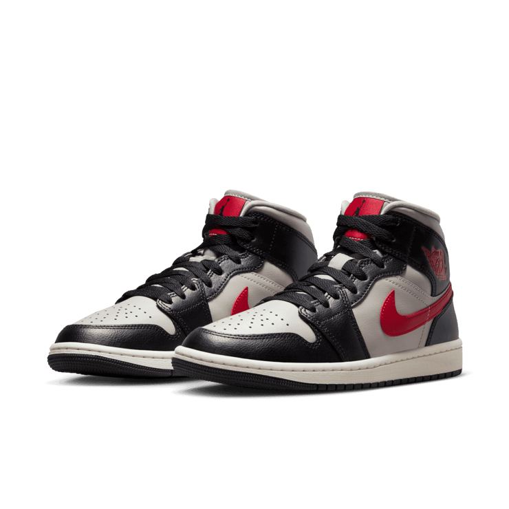 Air Jordan 1 Mid Black Gym Red College Grey (W) Angle 2