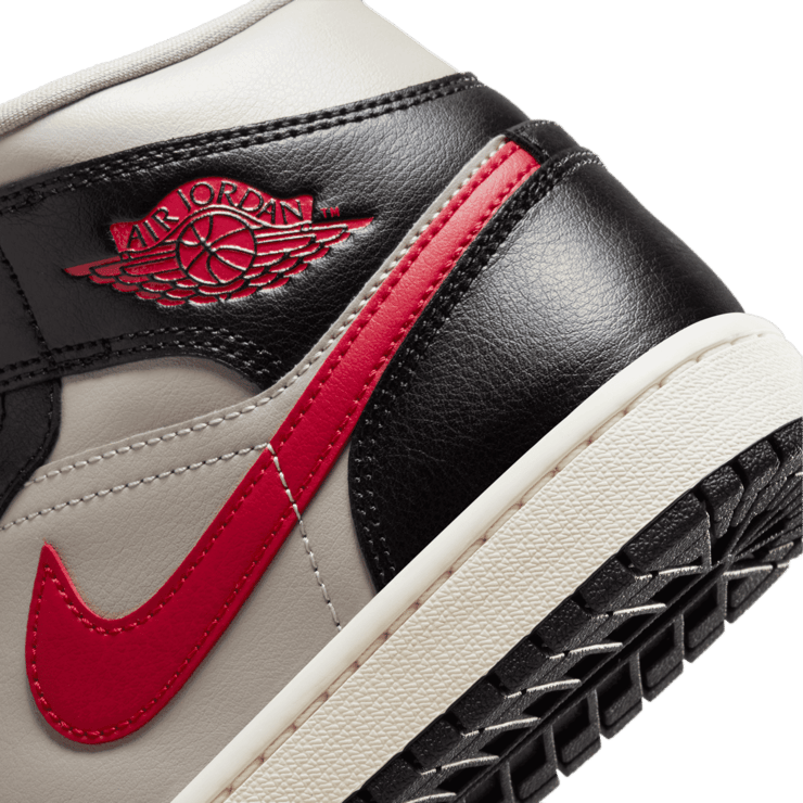 Air Jordan 1 Mid Black Gym Red College Grey (W) Angle 5