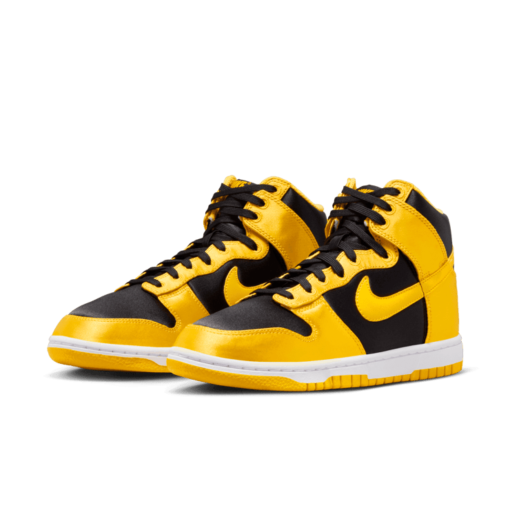 Nike Dunk High Satin Black Varsity Maize (W) Angle 3