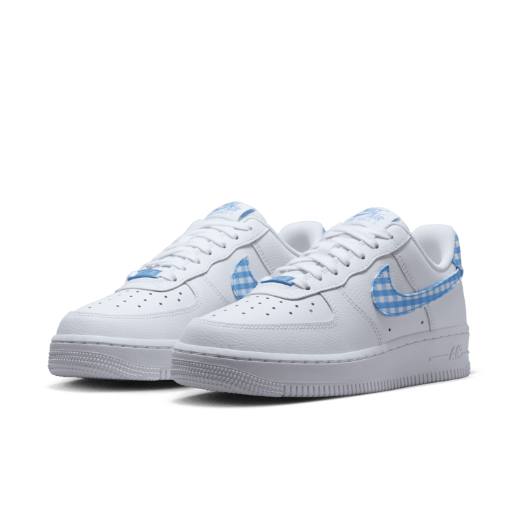 Nike Air Force 1 Gingham White University Blue (W) Angle 3