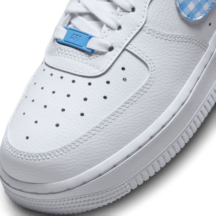 Nike Air Force 1 Gingham White University Blue (W) Angle 5