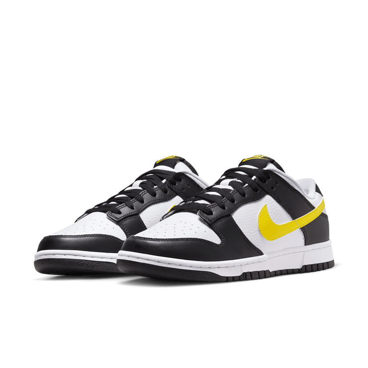 Nike Dunk Low White Black Yellow Angle 2