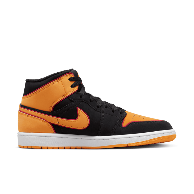 Air Jordan 1 Mid SE Black Vivid Orange Cardinal Red Angle 1