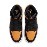 Air Jordan 1 Mid SE Black Vivid Orange Cardinal Red Angle 2