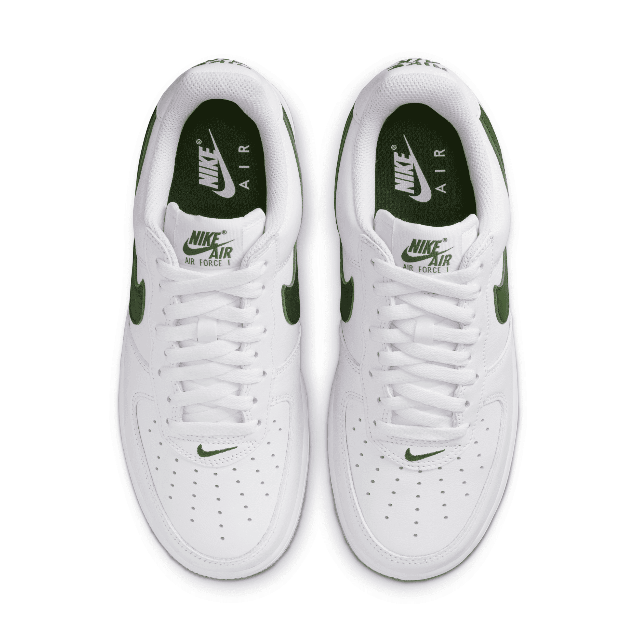 nike green air force 1 trainers with gum sole