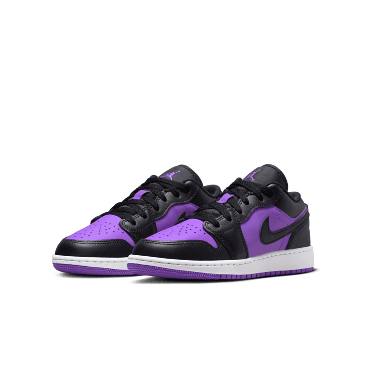 Air Jordan 1 Low Purple Venom Black (GS) Angle 2