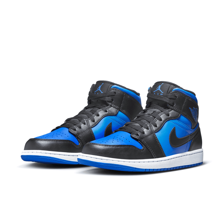 Air Jordan 1 Mid Black Royal Blue Angle 3