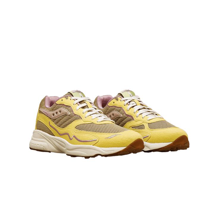 Saucony 3D Grid Hurricane Mushroom Tan Light Yellow Angle 0