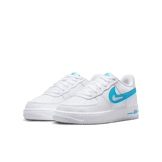 Nike Air Force 1 Low Cut-Out White Aqua (GS) Angle 2