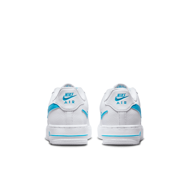 Nike Air Force 1 Low Cut-Out White Aqua (GS) Angle 3